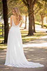 LE1109 Ivory Gown With Ivory Tulle Plungenivory Gown With back