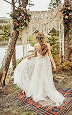 Marly Ivory Lace And French Tulle Over Ivory Gown With I back