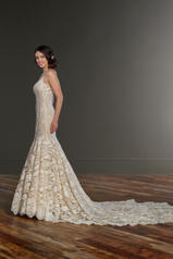 858 Ivory Lace Over Honey Gown With Porcelain Tulle Il front