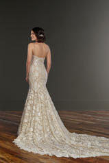 858 Ivory Lace Over Honey Gown With Porcelain Tulle Il back
