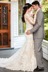 935 Ivory Lace And Tulle Over Honey Gown With Ivory Tu back