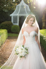 941 White Silver Lace Over White Tulle And White Gown  front