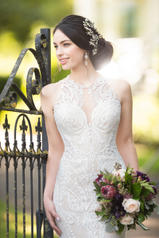948 Ivory Silver Lace Over Honey Gown With Ivory Tulle front