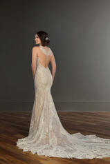 948 Ivory Silver Lace Over Honey Gown With Ivory Tulle back