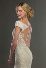 958 Ivory Lace Over Honey Gown With Ivory Tulle Illusi back