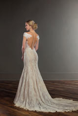 958 Ivory Lace Over Honey Gown With Ivory Tulle Illusi back