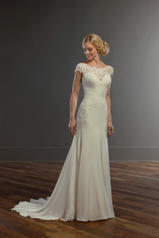 969 Silk Ivory Gown With Ivory Tulle Illusion front