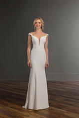 971 Silk Natural Gown With Ivory Tulle Illusion front