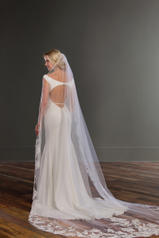 971 Silk Natural Gown With Ivory Tulle Illusion back