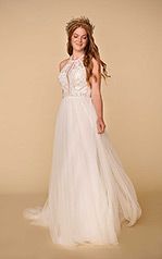 Nova Ivory Lace And French Tulle Over Ivory Gown front