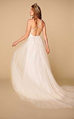 Nova Ivory Lace And French Tulle Over Ivory Gown back