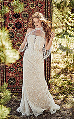Piper Ivory Lace Over Ivory Gown front