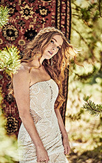 Piper Ivory Lace Over Ivory Gown detail