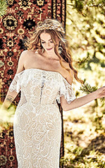 Piper Ivory Lace Over Ivory Gown detail