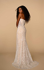 Piper Ivory Lace Over Hazelnut Gown back