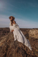 Poet (iv-iv)ivory Gown With Ivory Tulle Plunge front