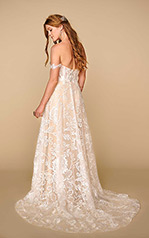 Raven Ivory Lace And Tulle Over Hazelnut Gown back
