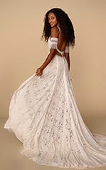 Reece Ivory Lace Over Ivory Georgette With Ivory Tulle I back