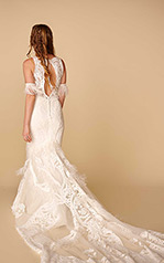 Rowen Ivory Lace Over Ivory Gown back