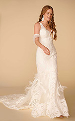 Rowen Ivory Lace Over Ivory Gown front