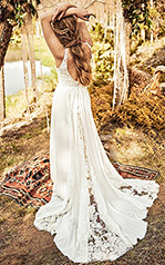 Skye Ivory Lace And Crepe Chiffon Over Ivory Gown With  back