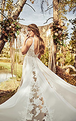 Skye Ivory Lace And Crepe Chiffon Over Ivory Gown With  back