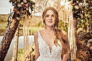 Skye Ivory Lace And Crepe Chiffon Over Ivory Gown With  detail