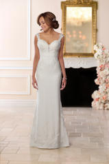 6560 Ivory Gown With Porcelain Tulle Illusion front