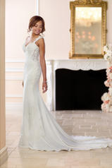 6560 Ivory Gown With Porcelain Tulle Illusion front