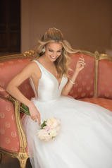 6581 Ivory Gown With Porcelain Tulle Illusion front