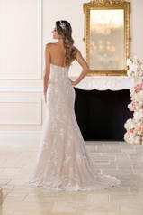 6585 Ivory Lace And Tulle Over Almond Gown With Ivory T back