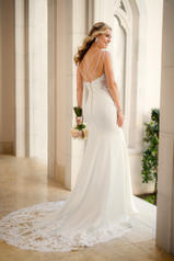 6586 Ivory Gown With Java Tulle Illusion White Gown Wit back