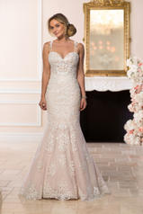 6590 Ivory Lace On Moscato Gownwhite Lace On White Gown front