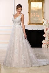 6603 Ivory Lace And Tulle Over Ivory Gown With Porcelai front