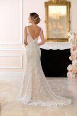 6643-CL Ivory Lace And Tulle Over Champagne Gown With Java back