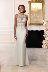 6651 White Silver Lace On White Crepe With White Tulle  front