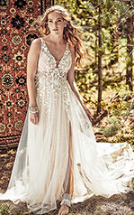 Ziggy Ivory Lace And Tulle Over Ivory Calais Chiffon Wit front