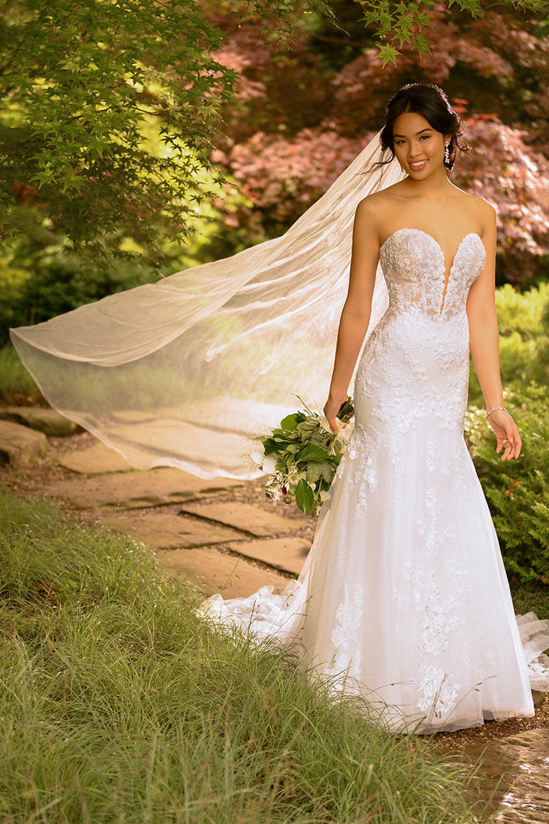 Glitter Wedding Dress with Sheer Corset Bodice - Essense of Australia  Wedding Dresses