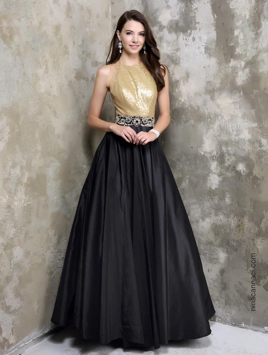 black and golden frock