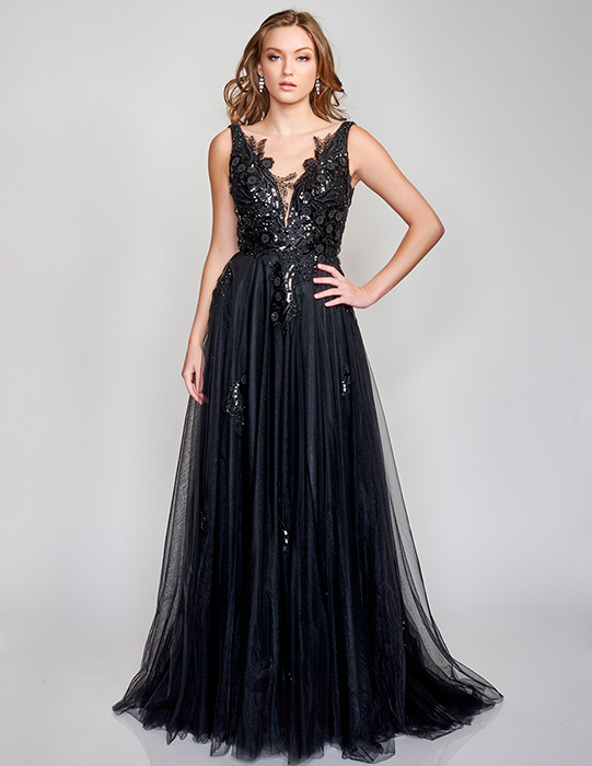 Nina Cannacci - Tulle Ball Gown Embroidered Bodice 6557