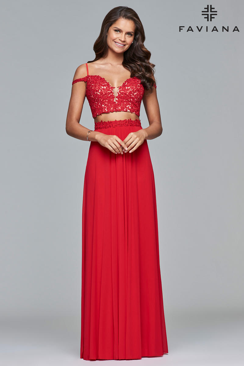 faviana red prom dress