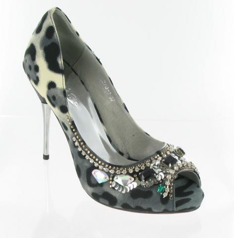 Helen's Heart Formal Shoes FS-279-1-Gray-Leopard-