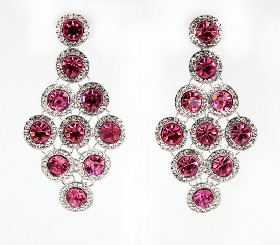 Helens Heart Earrings JE-BT016-Hot-pink