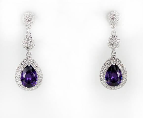 Helens Heart Earrings JE-E010033-S-Purple