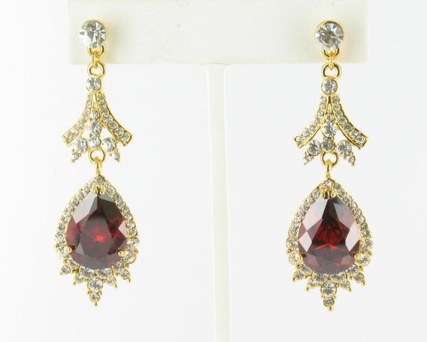 Helens Heart Earrings JE-E09534-G-Red