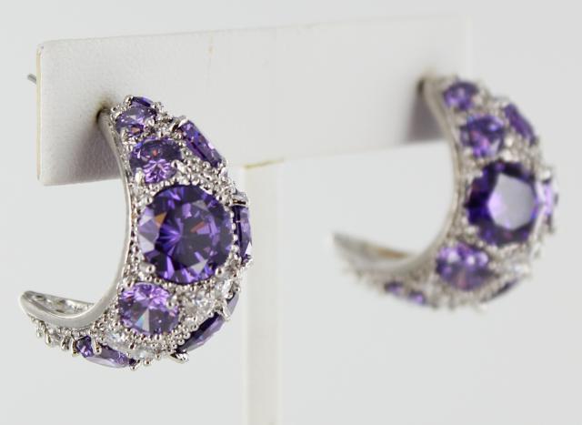 Helens Heart Earrings JE-E10041-S-Purple