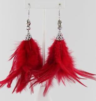 Helens Heart Earrings JE-F002-Red