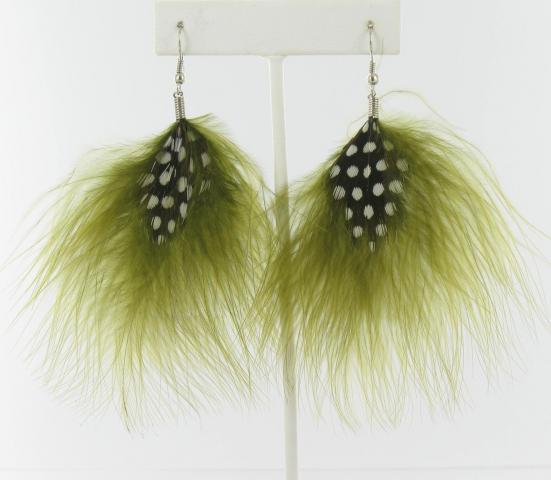 Helens Heart Earrings JE-F04-Olivine-Green