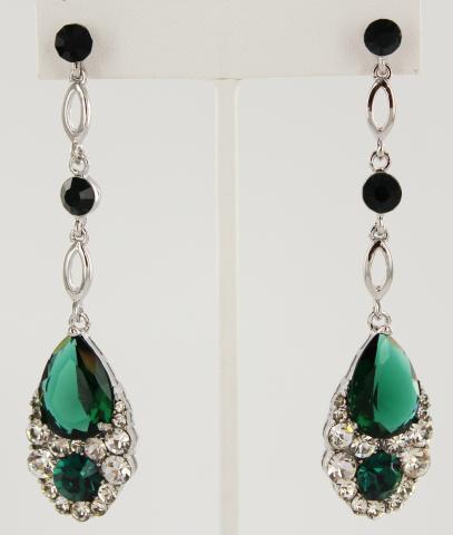 Helens Heart Earrings JE-X001790-S-Emerald