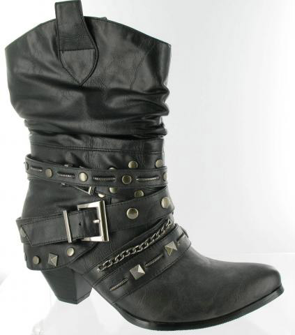 Helen's Heart Boots with Bling LB-0228_Black